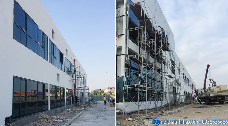 Dự án thi công cửa vách nhôm kính nhà máy IVY MODA tại Hưng Yên